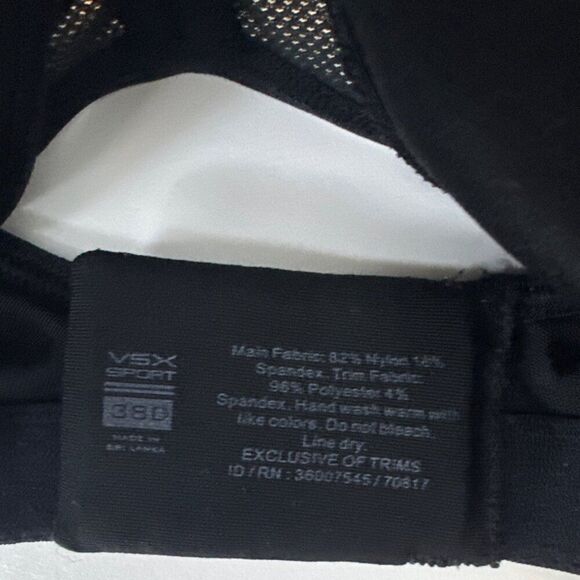 VSX Sport High Impact Black Sports Bra 38D Adjustable Straps - Picture 3 of 4